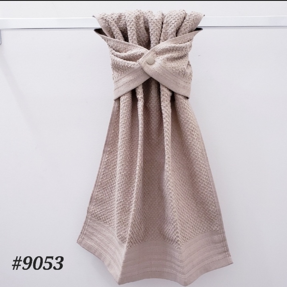 💟NEW! ⬜️9053 ■TAN Hang'N'Snap HAND Towel Select snap